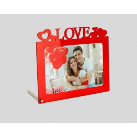 Cornice In Plexiglass Red Love 18X15 Cm Per Sublimazione.