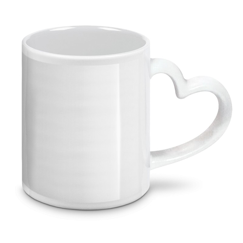 Tazza Bianca con Manico Cuore Per Sublimazione
