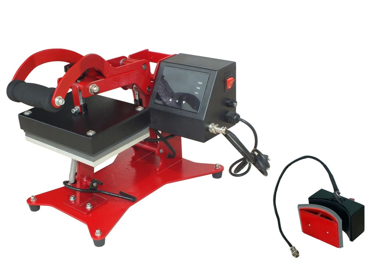 Termopressa Manuale Piatto F.to cm 15x20 Con Accessorio Per Cappellini e Tensionatore